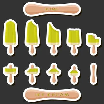 Big colorful set different forms natural dessert ice cream of consisting va.. Ilustración de archivo