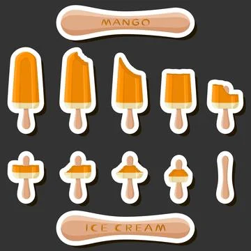 Big colorful set different forms natural dessert ice cream of consisting va.. Ilustración de archivo