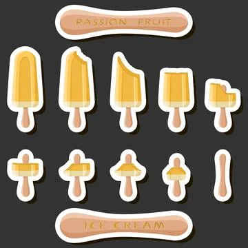 Big colorful set different forms natural dessert ice cream of consisting va.. Ilustración de archivo