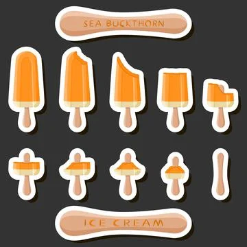 Big colorful set different forms natural dessert ice cream of consisting va.. Ilustración de archivo