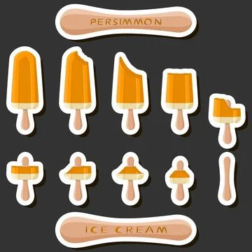 Big colorful set different forms natural dessert ice cream of consisting va.. Stock Illustration