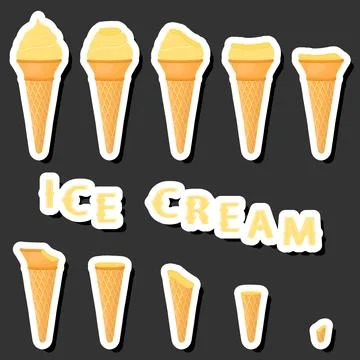 Big colorful set different forms natural dessert ice cream of consisting va.. Ilustración de archivo
