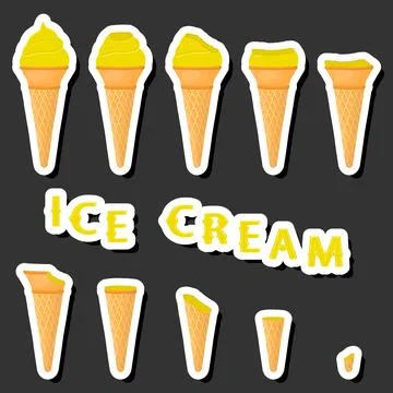 Big colorful set different forms natural dessert ice cream of consisting va.. Ilustración de archivo