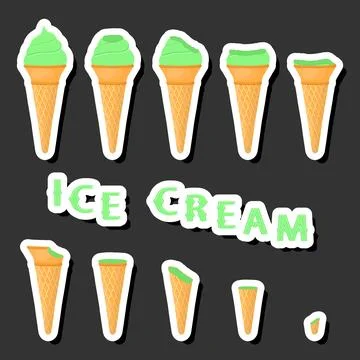 Big colorful set different forms natural dessert ice cream of consisting va.. Ilustración de archivo