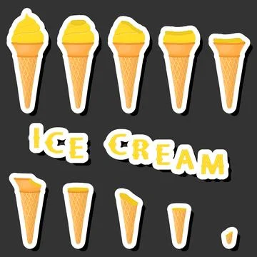 Big colorful set different forms natural dessert ice cream of consisting va.. Ilustración de archivo