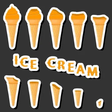Big colorful set different forms natural dessert ice cream of consisting va.. Ilustración de archivo