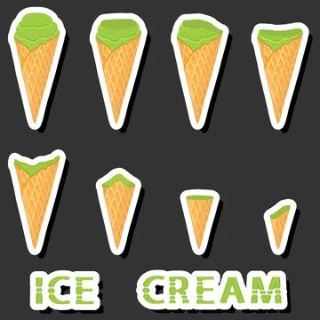 Big colorful set different forms natural dessert ice cream of consisting va.. Ilustración de archivo
