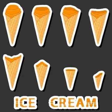 Big colorful set different forms natural dessert ice cream of consisting va.. Stock Illustration