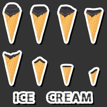 Big colorful set different forms natural dessert ice cream of consisting va.. Ilustración de archivo