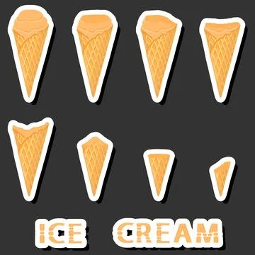 Big colorful set different forms natural dessert ice cream of consisting va.. Ilustración de archivo