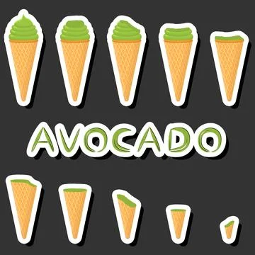 Big colorful set different forms natural dessert ice cream of consisting va.. Ilustración de archivo