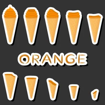 Big colorful set different forms natural dessert ice cream of consisting va.. Ilustración de archivo