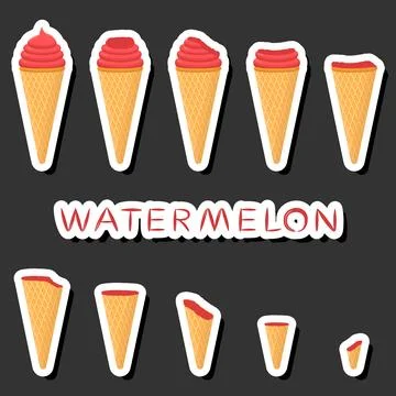 Big colorful set different forms natural dessert ice cream of consisting va.. Ilustración de archivo