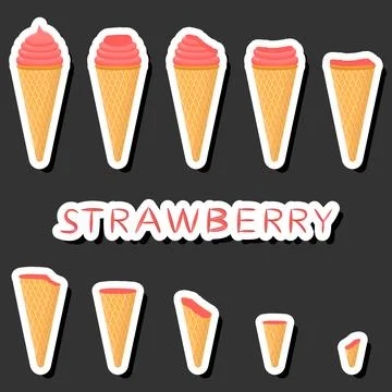 Big colorful set different forms natural dessert ice cream of consisting va.. Ilustración de archivo