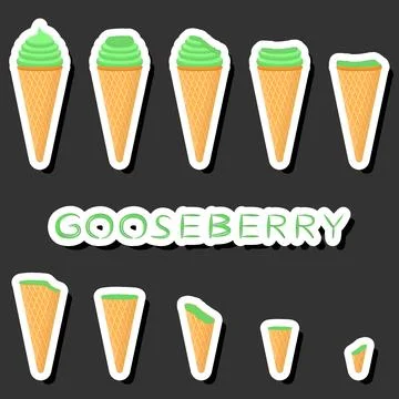 Big colorful set different forms natural dessert ice cream of consisting va.. Ilustración de archivo