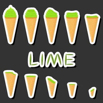 Big colorful set different forms natural dessert ice cream of consisting va.. Ilustración de archivo