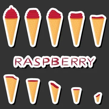 Big colorful set different forms natural dessert ice cream of consisting va.. Ilustración de archivo