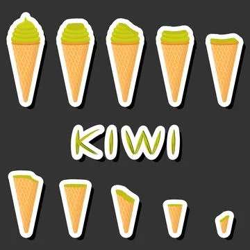 Big colorful set different forms natural dessert ice cream of consisting va.. Ilustración de archivo