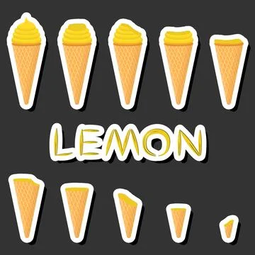 Big colorful set different forms natural dessert ice cream of consisting va.. Ilustración de archivo