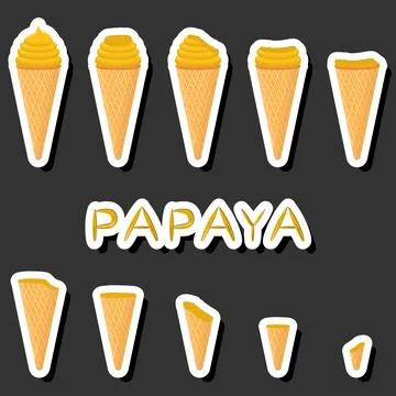 Big colorful set different forms natural dessert ice cream of consisting va.. Ilustración de archivo