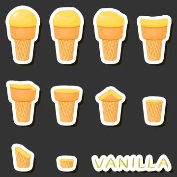 Big colorful set different forms natural dessert ice cream of consisting va.. Ilustración de archivo