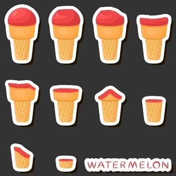 Big colorful set different forms natural dessert ice cream of consisting va.. Ilustración de archivo