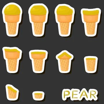 Big colorful set different forms natural dessert ice cream of consisting va.. Ilustración de archivo