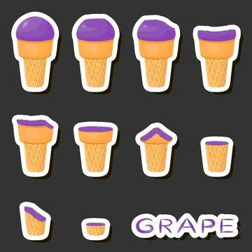 Big colorful set different forms natural dessert ice cream of consisting va.. Ilustración de archivo