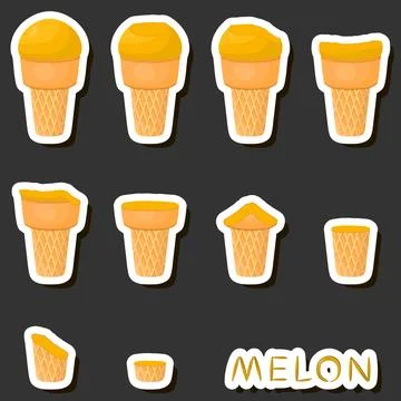 Big colorful set different forms natural dessert ice cream of consisting va.. Ilustración de archivo