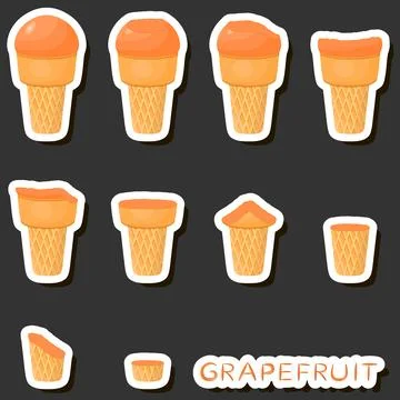 Big colorful set different forms natural dessert ice cream of consisting va.. Stock Illustration