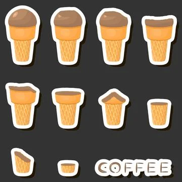 Big colorful set different forms natural dessert ice cream of consisting va.. Ilustración de archivo