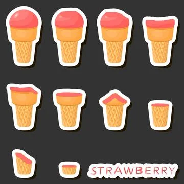 Big colorful set different forms natural dessert ice cream of consisting va.. Ilustración de archivo