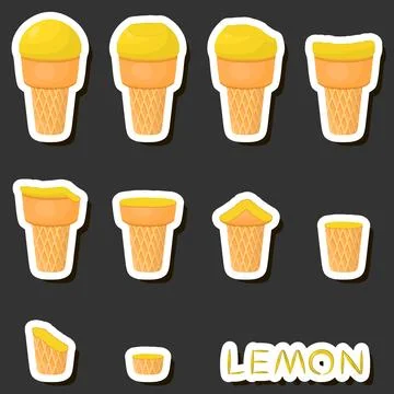 Big colorful set different forms natural dessert ice cream of consisting va.. Ilustración de archivo