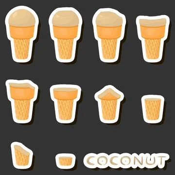 Big colorful set different forms natural dessert ice cream of consisting va.. Ilustración de archivo