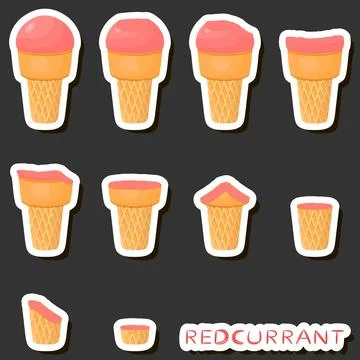 Big colorful set different forms natural dessert ice cream of consisting va.. Ilustración de archivo