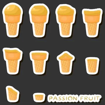 Big colorful set different forms natural dessert ice cream of consisting va.. Ilustración de archivo