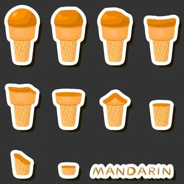 Big colorful set different forms natural dessert ice cream of consisting va.. Ilustración de archivo