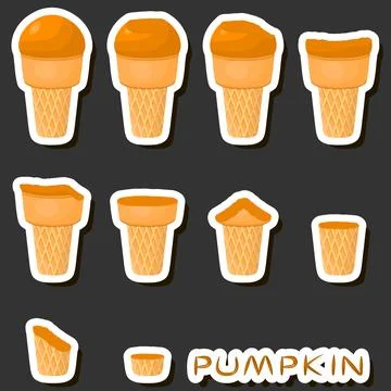 Big colorful set different forms natural dessert ice cream of consisting va.. Ilustración de archivo