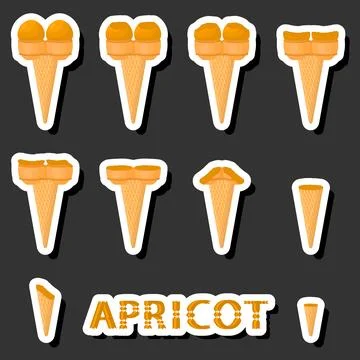 Big colorful set different forms natural dessert ice cream of consisting va.. Ilustración de archivo