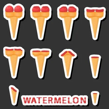 Big colorful set different forms natural dessert ice cream of consisting va.. Stock Illustration
