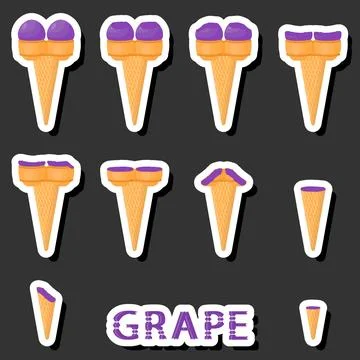 Big colorful set different forms natural dessert ice cream of consisting va.. Ilustración de archivo