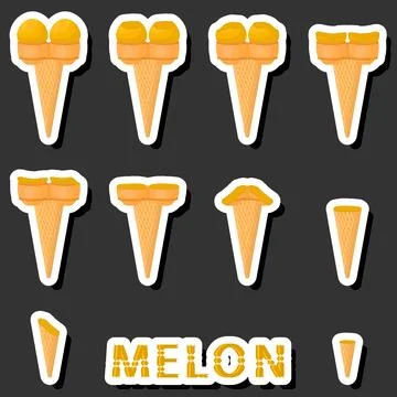 Big colorful set different forms natural dessert ice cream of consisting va.. Ilustración de archivo