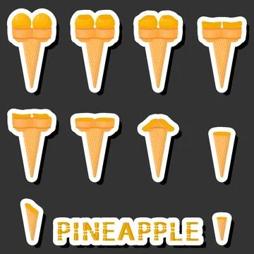 Big colorful set different forms natural dessert ice cream of consisting va.. Ilustración de archivo