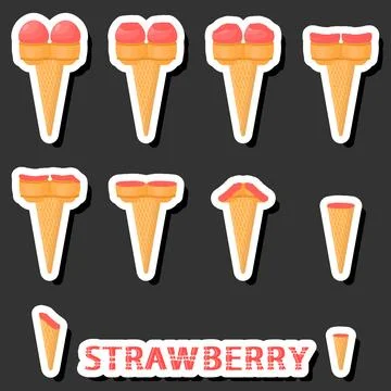 Big colorful set different forms natural dessert ice cream of consisting va.. Ilustración de archivo