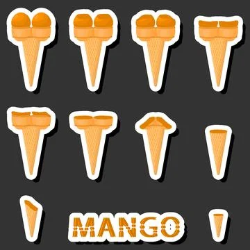 Big colorful set different forms natural dessert ice cream of consisting va.. Ilustración de archivo