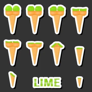 Big colorful set different forms natural dessert ice cream of consisting va.. Ilustración de archivo