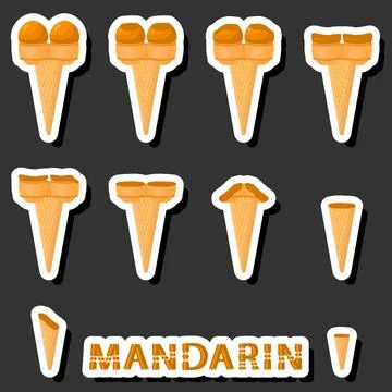 Big colorful set different forms natural dessert ice cream of consisting va.. Ilustración de archivo