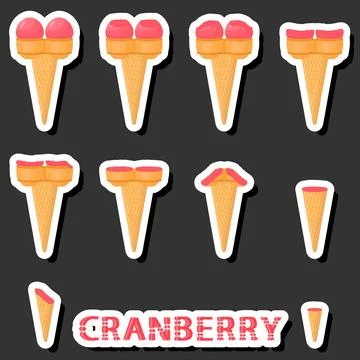 Big colorful set different forms natural dessert ice cream of consisting va.. Ilustración de archivo