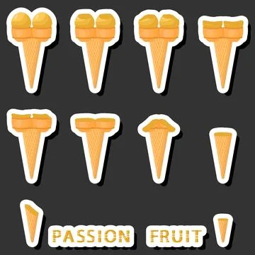 Big colorful set different forms natural dessert ice cream of consisting va.. Ilustración de archivo