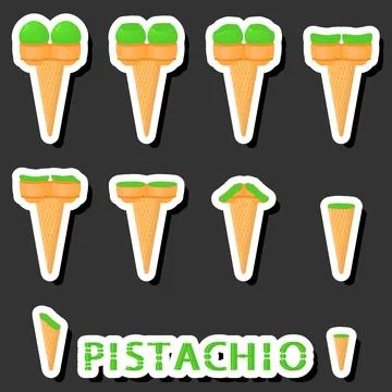 Big colorful set different forms natural dessert ice cream of consisting va.. Ilustración de archivo